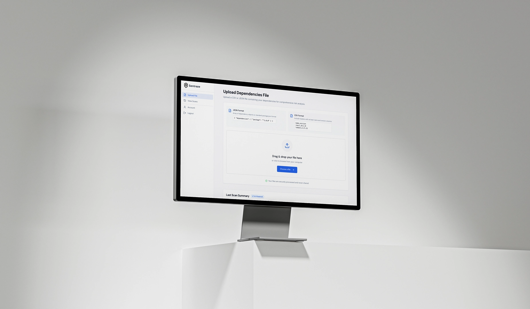 Sentraze file upload interface