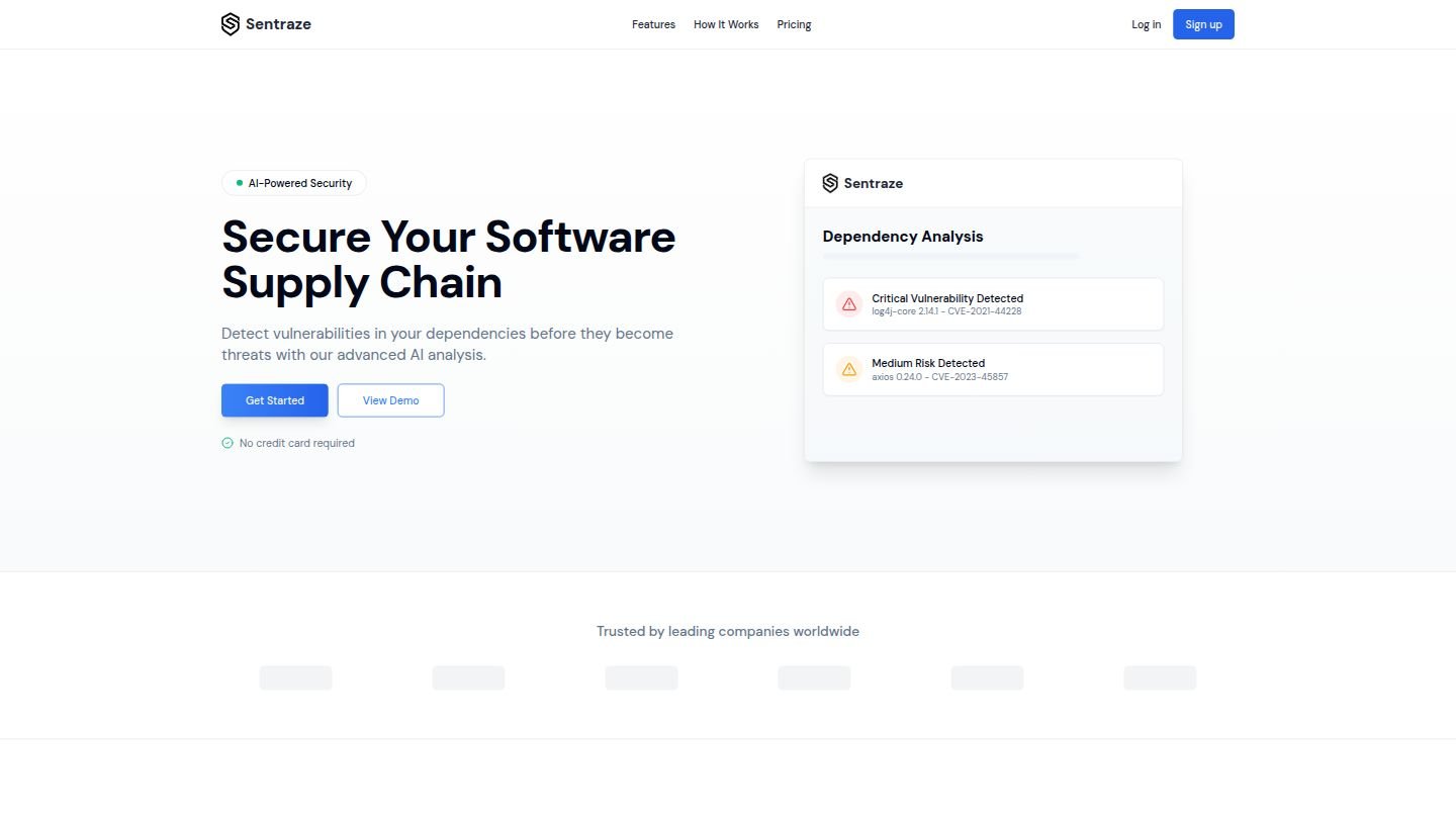 Sentraze homepage